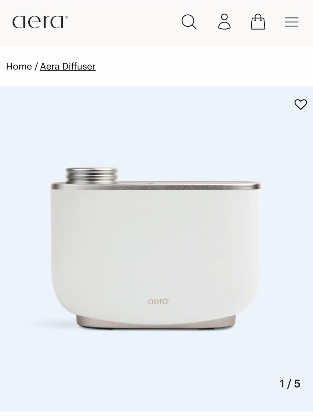 Aera White Home Diffuser – Sleek Ultrasonic Aroma Diffuser Gently Used